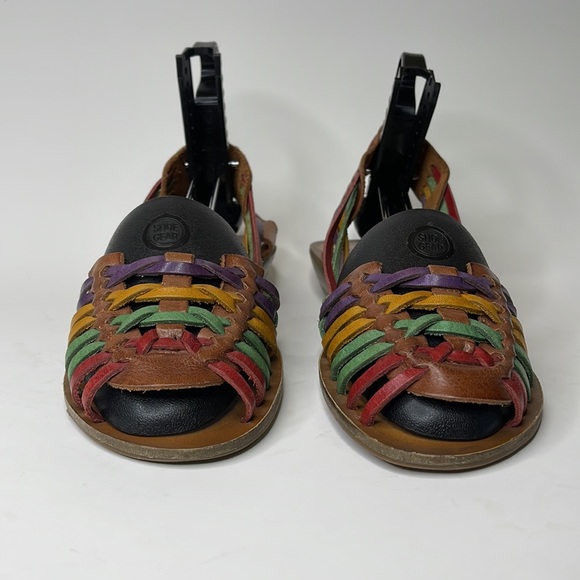 MIA Colorful Multicolor Leather Huarache Boho Bohemian Hippie Gypsy Sandals 7 - Picture 3 of 9